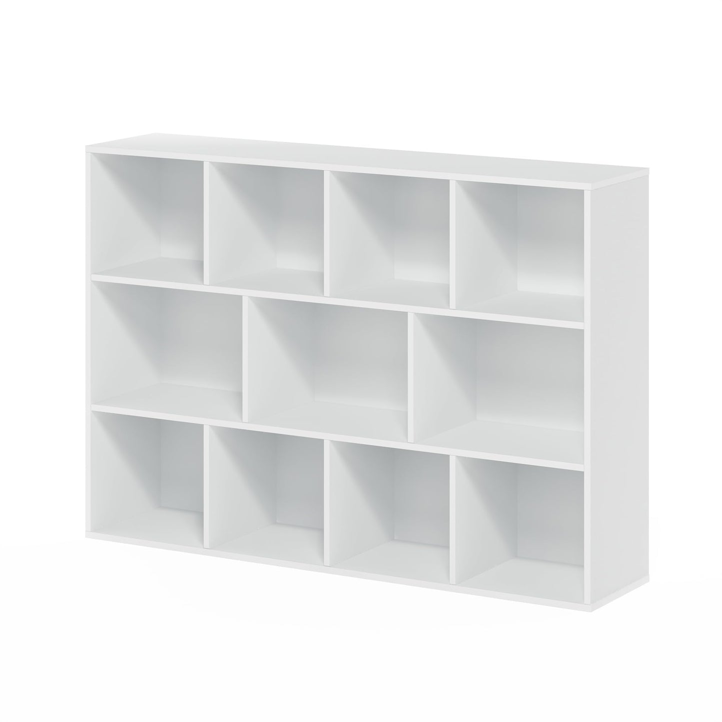 Furinno LUDER Book Shelf, 11-Cube Bookshelf, Reversible Bookcase, 9.4 x 29.1 x 41.7, for Living Room, Bedroom, Home Office, White