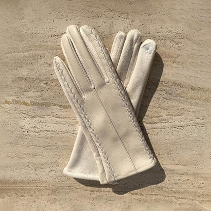 Justin Gregory Faux Leather Glove Cream O/S