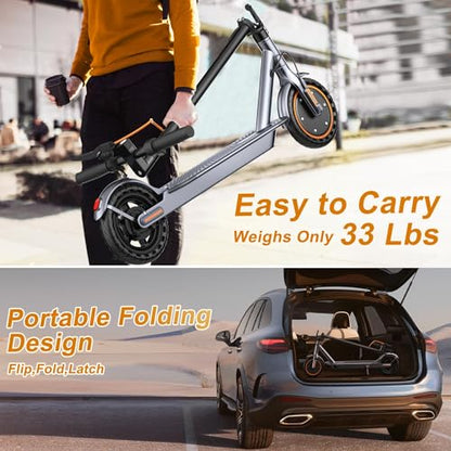 Electric Scooter, 350W Motor, 8.5'' Solid Tire, Max 21-23 Miles Range, Max 19 MPH Speed, Dual Braking, Folding Commuting Electric Scooter Adults (SP03-21Miles-350W)