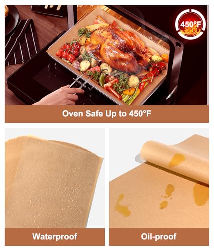 Unbleached Parchment Paper Baking Sheets, 9x13IN Precut Non-Stick Parchment Paper for Baking, Grilling, Air Fryer, Steaming-70 Sheets Unbleached Parchment Sheets for Bread Cup Cake Cookie And More