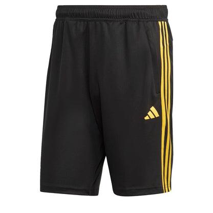 adidas Men's Standard Essentials Pique 3-Stripes Training Shorts, Black/Bold Gold, Medium
