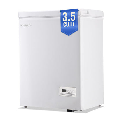 DEMULLER 63L Mini Deep Freezer with Electronic Temperature Control Panel Small Chest Freezers with Two Baskets White (-12℉ to 50℉) Ideal for Home Kitchen Dorm Office