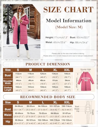 Yusongirl Womens Winter Long Coats Trendy Puffer Jacket Sherpa Fleece Lined Down Coat Long Sleeve Parka Oversized with Hood