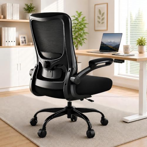 Ergonomic Office Chair for Long Hours, Adjustable Padded Lumbar Support for Lower Back Relief, 330 lb Capacity, Comfortable Computer Desk Chair for Home Office, Work & Study