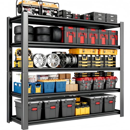 heavy duty shelving,5-Tier Adjustable Shelving Units and storagefor Garage