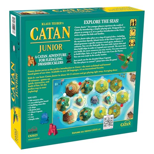 CATAN Junior Board Game - Swashbuckling Adventure for Young Pirates! Strategy Game, Fun Family Game for Kids and Adults, Ages 6+, 2-4 Players, 30 Minute Playtime, Made by CATAN Studio