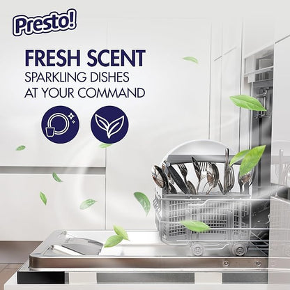 Amazon Brand - Presto! Triple Action Dishwasher Pacs, Fresh Scent, 90 Count