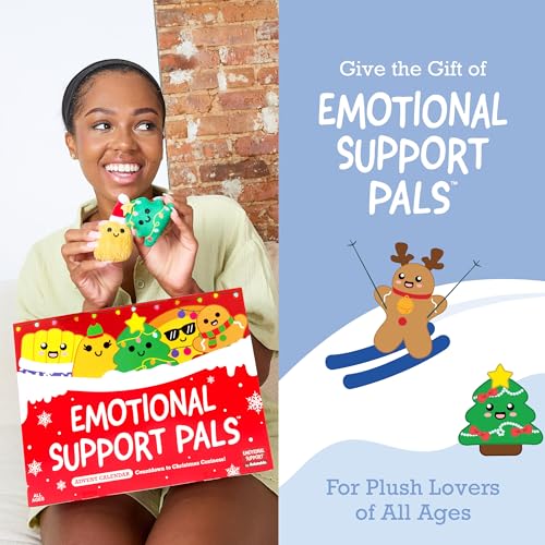 Emotional Support Plush Advent Calendar by Relatable, Perfect Plush Advent Calendar for Kids or Teens, Contains 25 Mini Collectible Plushies Including Fries, Gingerbread, and Nugget Plush Toys, Stocking Stuffers for Kids