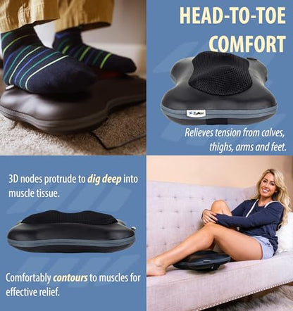 Zyllion ZMA-13 Back and Neck Massager with Heat for Pain Relief, Black