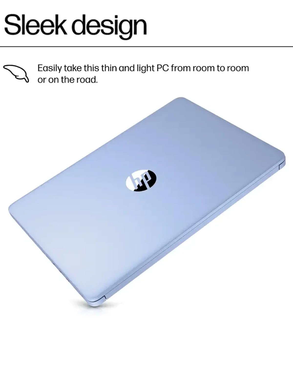 HP Business Student Laptop Computer - Windows 11 Pro & Microsoft Office Lifetime | 14 inch HD | AI-Powered, 12 Hr Batter N-Serious Laptop| 16GB RAM, 128GB UFS, 256GB Extend Micro SD | Blue