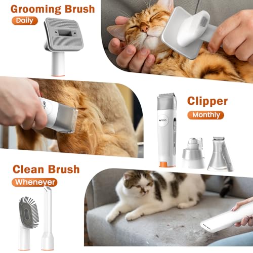 Afloia Dog Grooming Kit, Pet Grooming Vacuum & Dog Clippers Nail Trimmer Grinder & Dog Brush for Shedding with 6 Pet Grooming Tools, Low Noise Dog Hair Remover Pet Grooming Supplies for Dog Cat