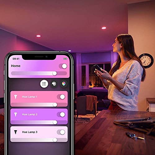 Philips Hue White and Color Ambiance Extra Bright High Lumen Dimmable LED Smart Retrofit Recessed 5/6" Downlight Compatible with Amazon Alexa Apple HomeKit and Google Assistant, 4-Pack