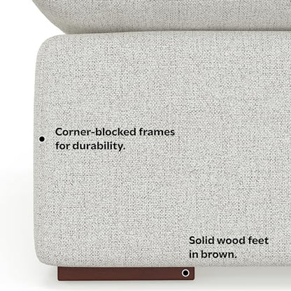 SIMPLIHOME Jasmine Right-Arm Sofa Module in Performance Fabric, Cloud Grey, 44-inches Wide, Handcrafted Contemporary-Style Right-Arm Accent Chair for Living Room