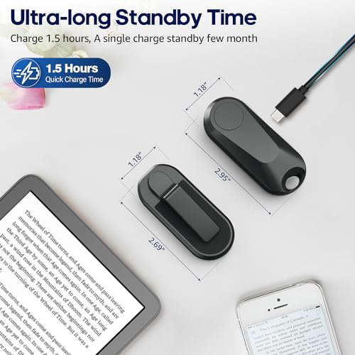 DATAFY Remote Control Page Turner for Kindle Paperwhite Oasis Kobo eReaders, Camera Video Recording Remote Triggers, Page Turner Clicker for ipad Tablets Reading Novels with Wrist Strap Storage Bag