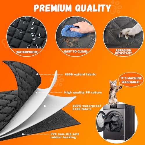 QINGTI Dog Seat Cover for Car Back Seat, SUVs & Trucks - Zipper Design Seat Protector for Dogs w/Mesh Window & Waterproof – Durable & Scratch-Proof – Pet Car Seat Cover Hammock