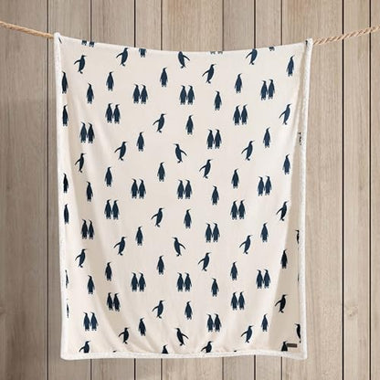 Eddie Bauer - Blanket, Super Soft Reversible Sherpa & Brushed Fleece Bedding, Throw Blankets for Couch, Ideal for Lounging (Emperor Penguin)