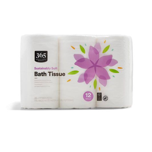 365 by Whole Foods Market, Sustainably Soft Bath Tissue, Hypoallergenic, 286 Sheets per Roll, 12 Count