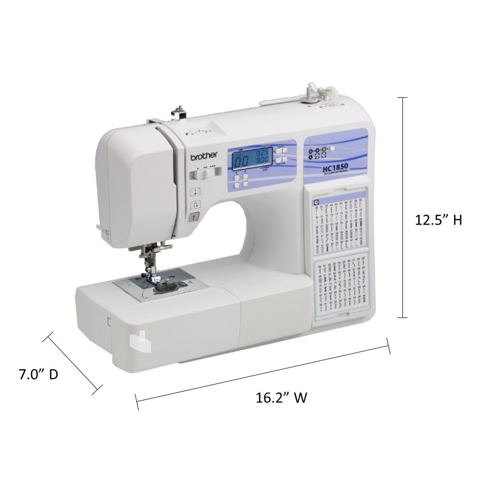 Brother HC1850 Sewing and Quilting Machine, 185 Built-in Stitches, LCD Display, 8 Included Feet