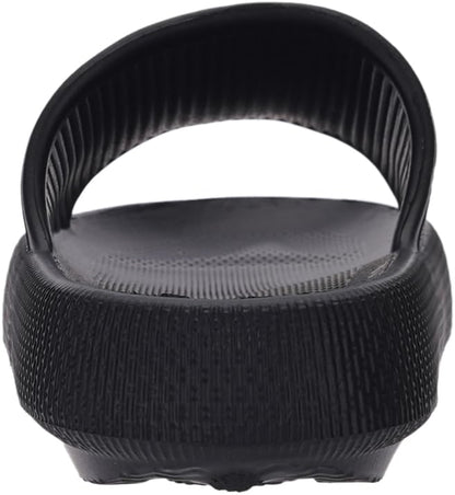 Joomra Shower Slippers for Women Mens Foam Pillow House Shower Bath Bathroom Puffy Home Platform Sandals Cushion Slides for Ladies Female Male Sandles Black 39-40