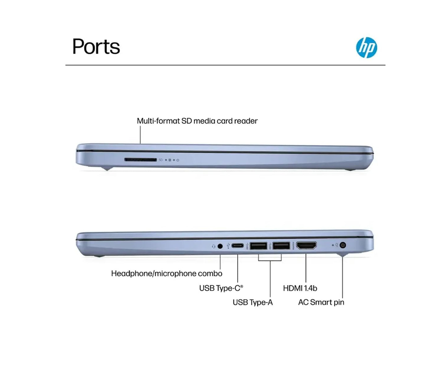 HP 14 Ultra-Light Laptop for Student & Home (14" LED Display, 1-Year Office 365, Intel 4-Core N150 (>N4120), 4GB RAM, 256GB Storage), Long Battery Life, Fast Charge, Webcam, Win 11 S, 2025, Blue