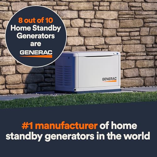 Generac 7210 24kW Air Cooled Guardian Series Home Standby Generator with 200-Amp Transfer Switch - Comprehensive Protection - Smart Controls - Versatile Power - Wi-Fi Connectivity - Bisque