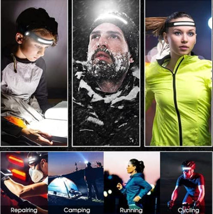 LAKUMIQI 3 Pack Rechargeable LED Headlamp, Motion Sensor, 230 Wide Beam, Light Buddy Headlamp, Suitable for Camping, Hiking, Walking, Running, Cycling