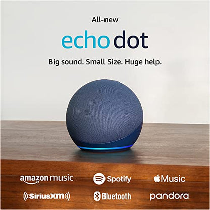 Amazon Echo Dot (newest model), With bigger vibrant sound, helpful routines and Alexa, Deep Sea Blue