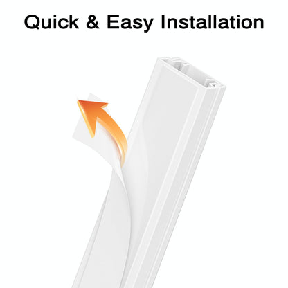 Delamu 56.7in Cord Hider, Cord Covers for Mini Wire on Wall, Paintable Cable Hider Wire Covers for Cords, Self-Adhesive Cable Cover Management, Easy Set-up Wires Hiders for TV, W0.55 H0.4in, White