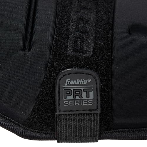 Franklin Sports Baseball + Softball Leg Guard - PRT Series Adult Shin + Foot Shield for Batting - Protective Leg + Ankle Guard with Toe Plate - Right Hand + Left Hand Hitters - Black/Gold - One Size