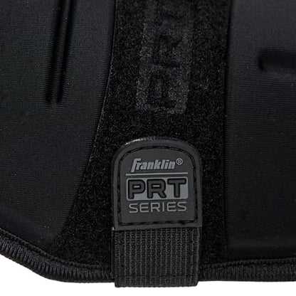 Franklin Sports Baseball + Softball Leg Guard - PRT Series Adult Shin + Foot Shield for Batting - Protective Leg + Ankle Guard with Toe Plate - Right Hand + Left Hand Hitters - Black/Gold - One Size