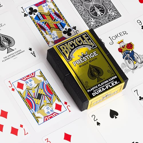 Bicycle Prestige Waterproof Plastic Playing Cards, Black Playing Cards, 100% Plastic, 1 Deck