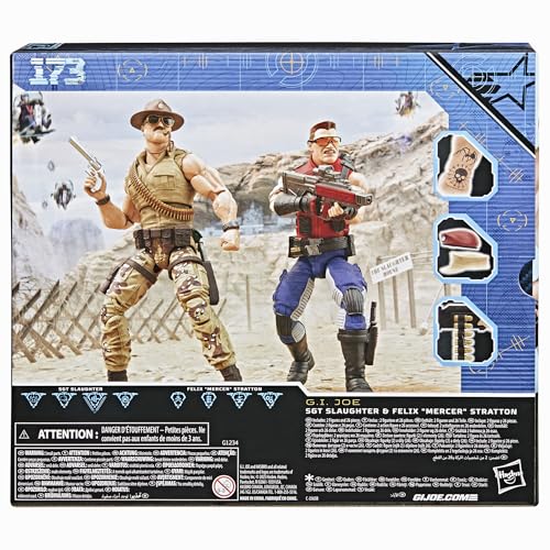 G.I. Joe Classified Series #173, SGT Slaughter & Felix Mercer Stratton, 2 Collectible 6 Inch Action Figures with 26 Accessories