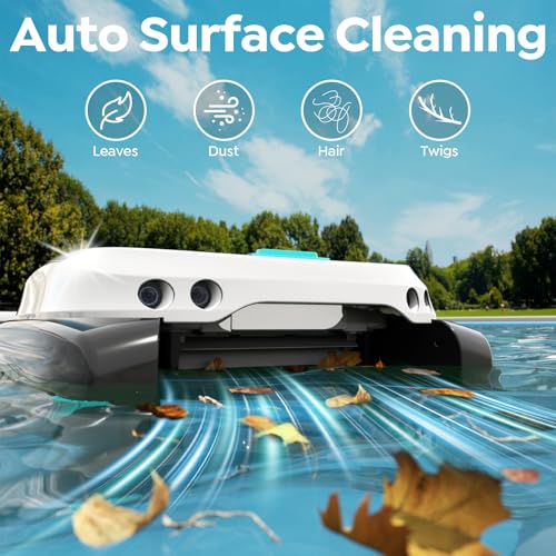 TALOSBO Pleco SK01 Solar Powered Robotic Pool Skimmer with APP Support, 24/7 Cleaning, Two Charging Modes, Smart Obstacle Avoidance, 7L Filter Capacity, Ideal for All Pool Surfaces