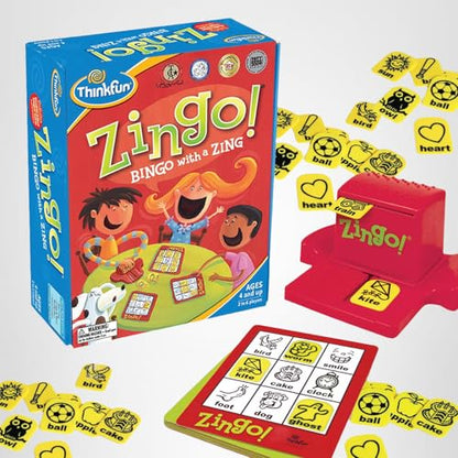 ThinkFun Zingo Bingo Award Winning Preschool Game for Pre-Readers and Early Readers Age 4 and Up - One of the Most Popular Board Games for Boys and Girls and their Parents (97700)