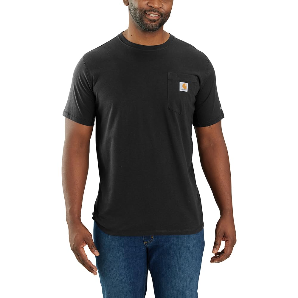 Carhartt Men's Force Relaxed Fit Midweight Short-Sleeve Pocket T-Shirt (Also Available in Big & Tall), Black
