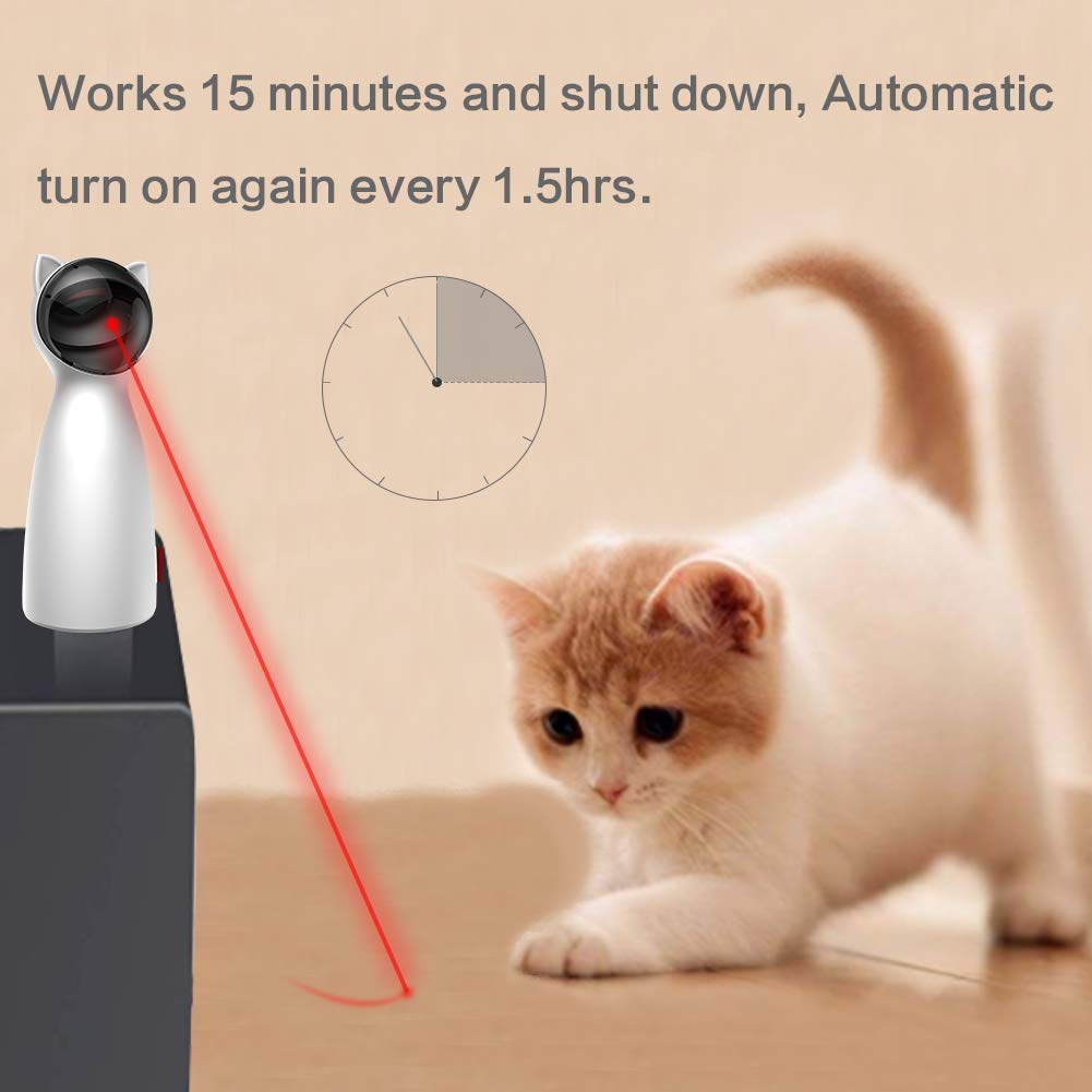 umosis Automatic Cat Laser Toy Interactive Cat Toys for Indoor Cats/Kitty/Dogs (White)