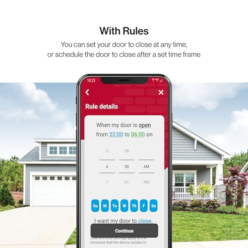 Genie B6172H Wall Mount Smart Garage Door Opener, DC Motor Lifts up to 14ft high 850lbs, Black
