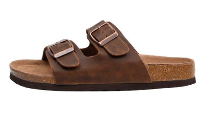 CUSHIONAIRE Women's Lane Cork Footbed Sandal With +Comfort, Brown Oily 11