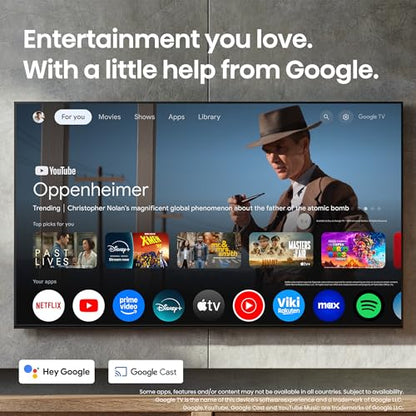 Hisense 100" Class U7 Mini-LED ULED 4K UHD Google Smart TV (100U75QG, 2025 Model) - QLED, Native 165Hz, VRR 288, Up to 3000 Nits, HDR10+, Dolby Vision IQ · Atmos, IMAX Enhanced, 2.1.2 Ch Surround