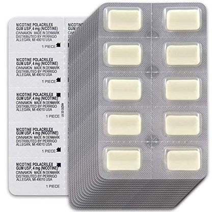 Amazon Basic Care Nicotine Polacrilex Coated Gum 4 mg (nicotine), Cinnamon Flavor, Stop Smoking Aid, 160 Count