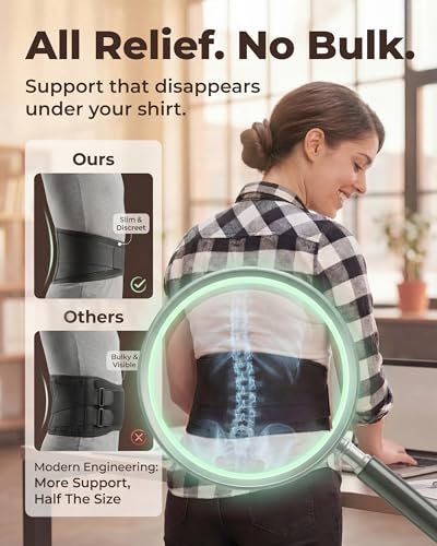 Sparthos Back Brace for Women & Men, Sciatica, Lower Back Pain - Black-L