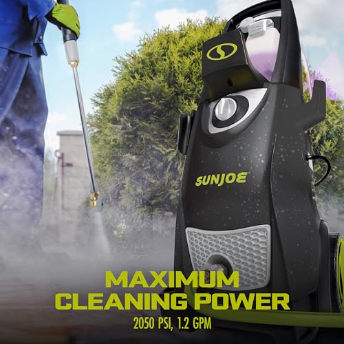 Sun Joe SPX3000 Electric Pressure Washer, 2030-PSI, 1.2-GPM Water Flow, Dual Detergent Soap Tanks, For Cars, Fences, RVs, ATVs, Patios, Sidewalks