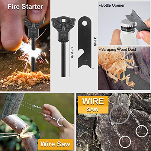 Survival Kit, Gifts for Men Dad Husband, Emergency Survival Gear and Equipment 19 in 1, Fishing Hunting Birthday for Men, Camping Accessories, Cool Gadget, Camping Essentials
