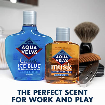 Aqua Velva After Shave, Classic Ice Blue, Soothes, Cools, and Refreshes Skin, 7 Ounce