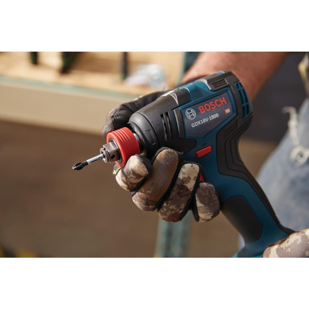 BOSCH GDX18V-1800B12 18V Two-In-One 1/4 In. and 1/2 In. Bit/Socket Impact Driver/Wrench Kit with 2 Ah Standard Power Battery