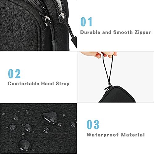 FYY Travel Cable Organizer Pouch Electronic Accessories Carry Case Portable Waterproof Double Layers All-in-One Storage Bag for Cord, Charger, Phone, Earphone Black