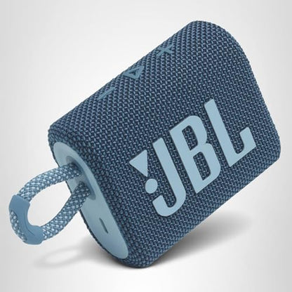 JBL Go 3 - Portable Mini Bluetooth Speaker, big audio and punchy bass, IP67 waterproof and dustproof, 5 hours of playtime, speaker for home, outdoor and travel (Blue)