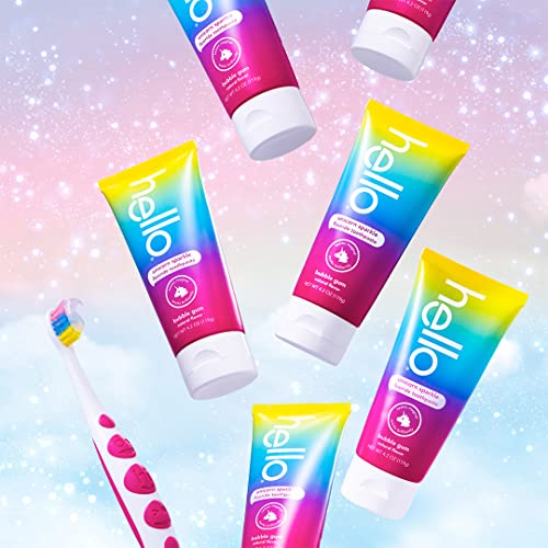 hello Variety (Unicorn, Strawberry, Dragon) Fluoride Kids Toothpaste, Anticavity, Natural Flavors, Vegan, SLS Free, Gluten Free, Ages 2+, 4.2 Ounce (Pack of 3)