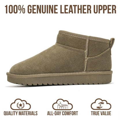 Project Cloud 100% Genuine Leather Ankle Boots for Women - Water Resistant with Memory Foam Insole Winter Boots for Women - Trending Shoes & Comfortable Women's Ankle Boots (Hippy, Olive, 7)
