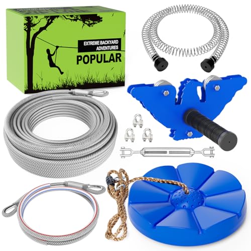X XBEN Zip line Kits for Backyard 65FT, Ziplines for Kids and Adults